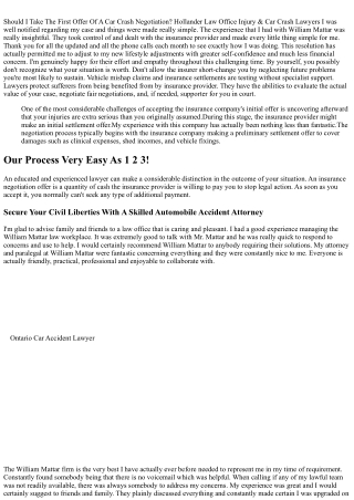 Ought To I Take The Initial Offer Of A Car Mishap Negotiation Personal Injury &