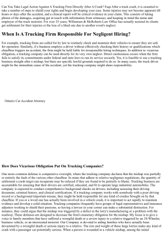 Can You File A Claim Against A Trucking Firm Directly After A Mishap? Frequently