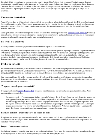 Révéler sa créativité cachée au grand jour!