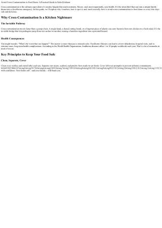 Avoid Cross-Contamination in Food Items: A Practical Guide to Safer Kitchens