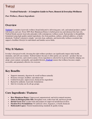 TruSoul Naturals – Your Complete Handbook for Pure & Honest Wellness