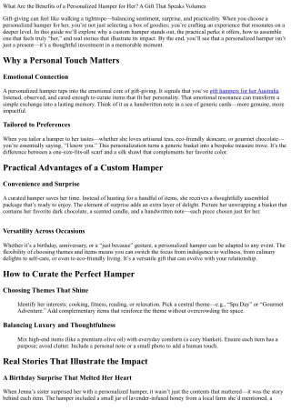 What Are the Benefits of a Personalized Hamper for Her? A Gift That Speaks Volum