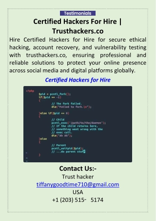 Certified Hackers For Hire  Trusthackers.co