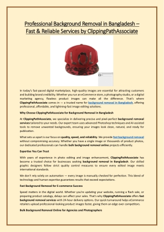 Professional Background Removal in Bangladesh