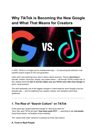 Why TikTok is Becoming the New Google and What That Means for Creators 2025