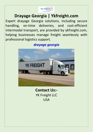 Drayage Georgia  Ykfreight.com