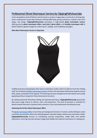 Professional Ghost Mannequin Service by ClippingPathAssociate