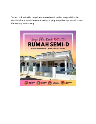 Taman Lurik Indah kini tampil dengan rekabentuk moden yang praktikal dan