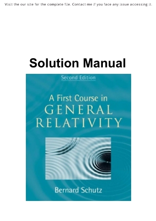 Solution Manual for A First Course in General Relativity 3rd Edition by Schutz