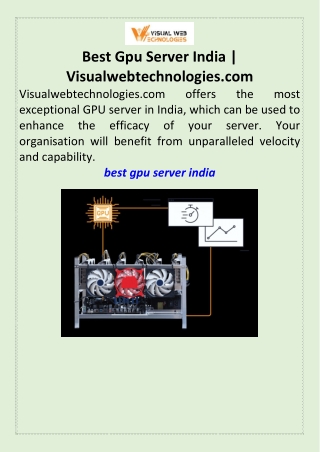 Best Gpu Server India Visualwebtechnologies.com