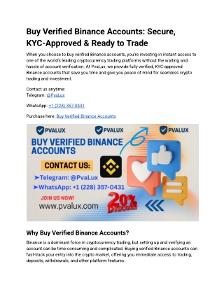 Buy Verified Binance Accounts_ Secure, KYC-Approved & Ready to Trade