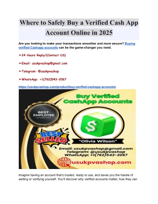 Where to Safely Buy a Verified Cash App Account Online in 2025
