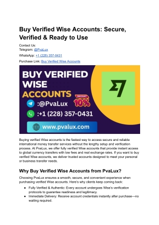 Buy Verified Wise Accounts_ Secure, Verified & Ready to Use