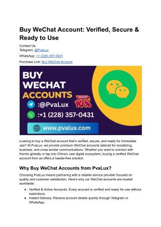 Buy WeChat Account_ Verified, Secure & Ready to Use