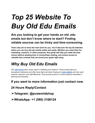Buy Edu Email Accounts