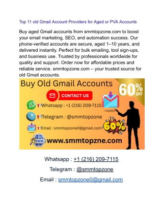 Buy Old Gmail Accounts in USA Old Gmail Accounts