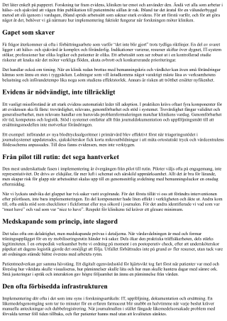 Forskning möter klinik: Implementering i Hälso- och sjukvård