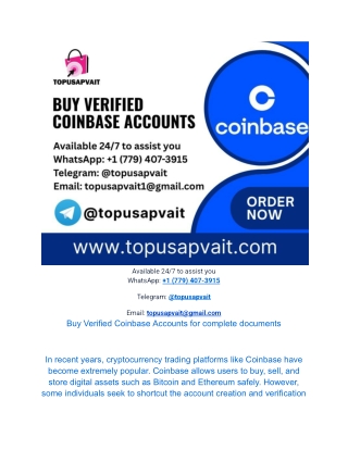 Buy Verified Coinbase Accounts for complete documents