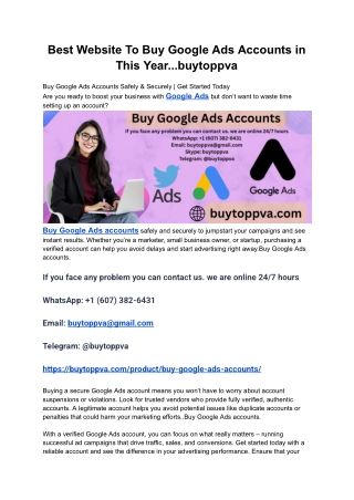 Best Website To Buy Google Ads Accounts in This Year...buytoppva