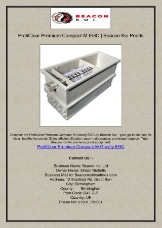 ProfiClear Premium Compact-M EGC | Beacon Koi Ponds