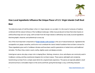 How Local Ingredients Influence the Unique Flavor of U.S. Virgin Islands Craft Root Beer