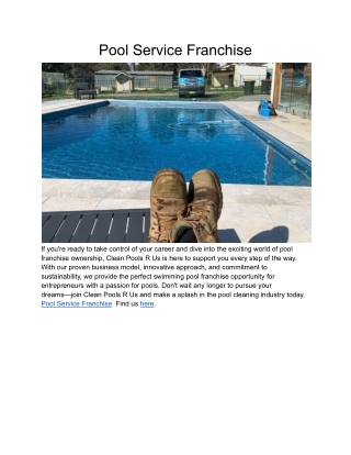 Pool Service Franchise