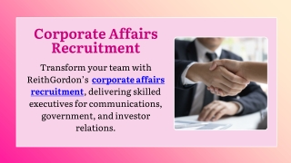 Corporate Affairs Recruitment