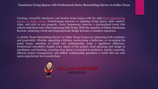 Transform Living Spaces with Professional Home Remodeling Service in Dallas Texas