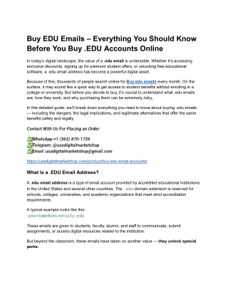 Buy EDU Emails – Everything You Should Know Before You Buy