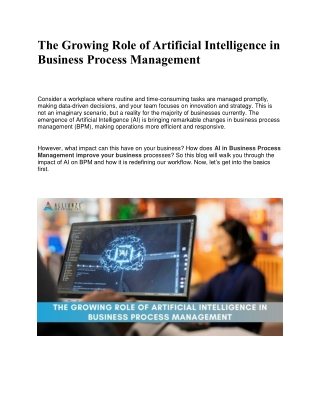The Growing Role of Artificial Intelligence in Business Process Management