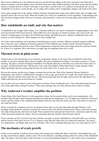 Cracked Windshield Anderson: Why Temperature Changes Matter