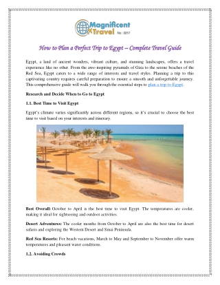 How to Plan a Perfect Trip to Egypt – Complete Travel Guide