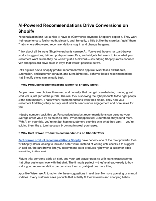 AI-Powered Recommendations Drive Conversions on Shopify