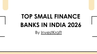 Top Small Finance Banks in India 2026
