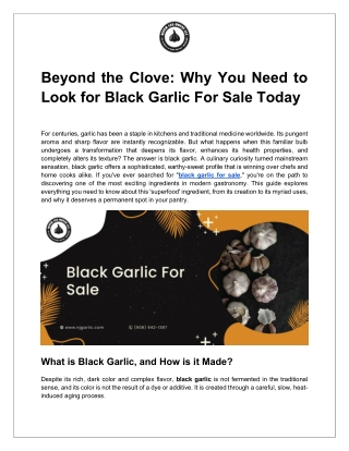 njgarlic - Beyond the Clove_ Why You Need to Look for Black Garlic For Sale Today
