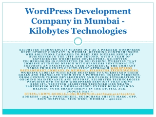 WordPress Website Development company in Mumbai - Kilobytes Technologies