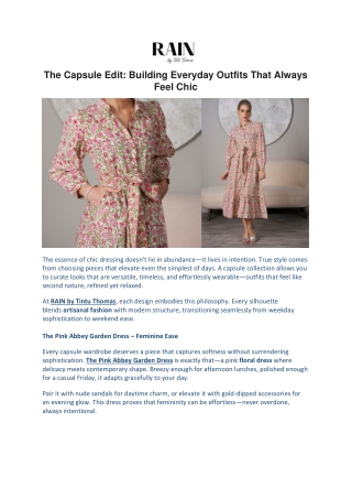 The Capsule Edit: Building Everyday Outfits That Always Feel Chic