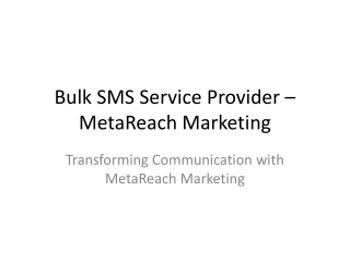 Best Bulk SMS Service Provider | MetaReach Marketing