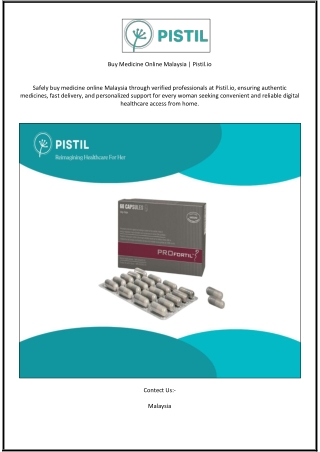 Buy Medicine Online Malaysia | Pistil.io