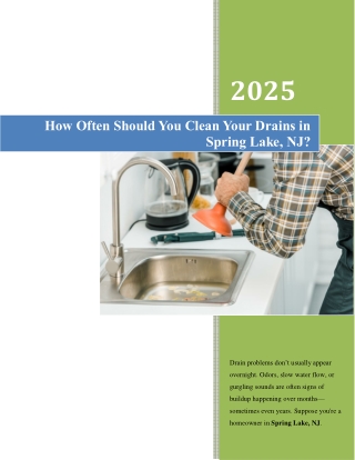 How Often Should You Clean Your Drains in Spring Lake, NJ- Experts Explain
