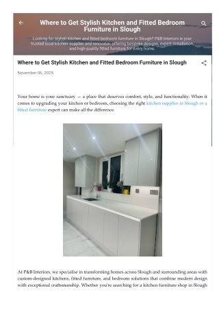 Where to Get Stylish Kitchen and Fitted Bedroom Furniture in Slough