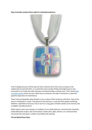 Glass Cremation Jewelry