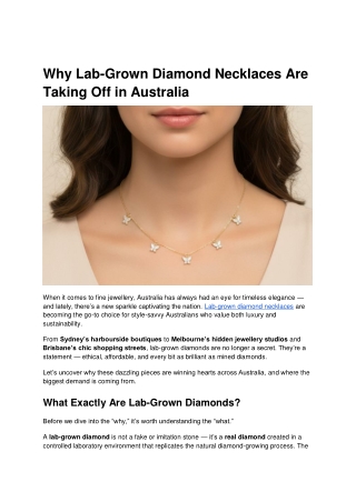 Why Lab-Grown Diamond Necklaces Are Taking Off in Australia