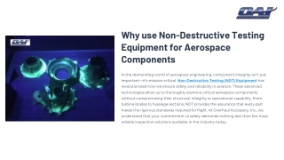 Why use Non Destructive Testing Equipment for aerospace components
