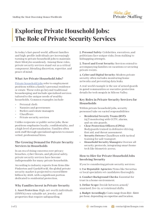 Exploring Private Household Jobs-The Role of Private Security Services