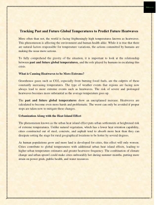 Tracking Past and Future Global Temperatures to Predict Future Heatwaves