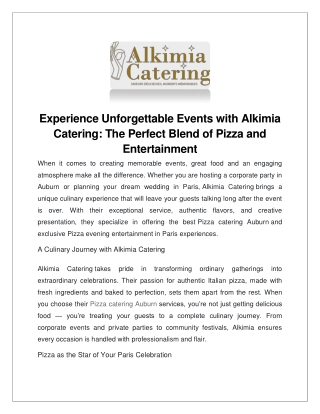 Alkimia catering service