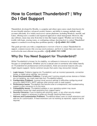 How to Contact Thunderbird? | Why Do I Get Support