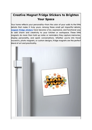 Creative Magnet Fridge Stickers to Brighten Your Space