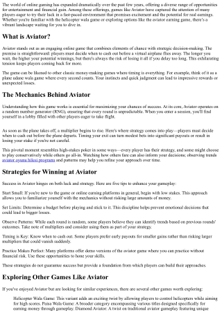 Taking Off with Aviator Online Earning - Don't Miss Out!